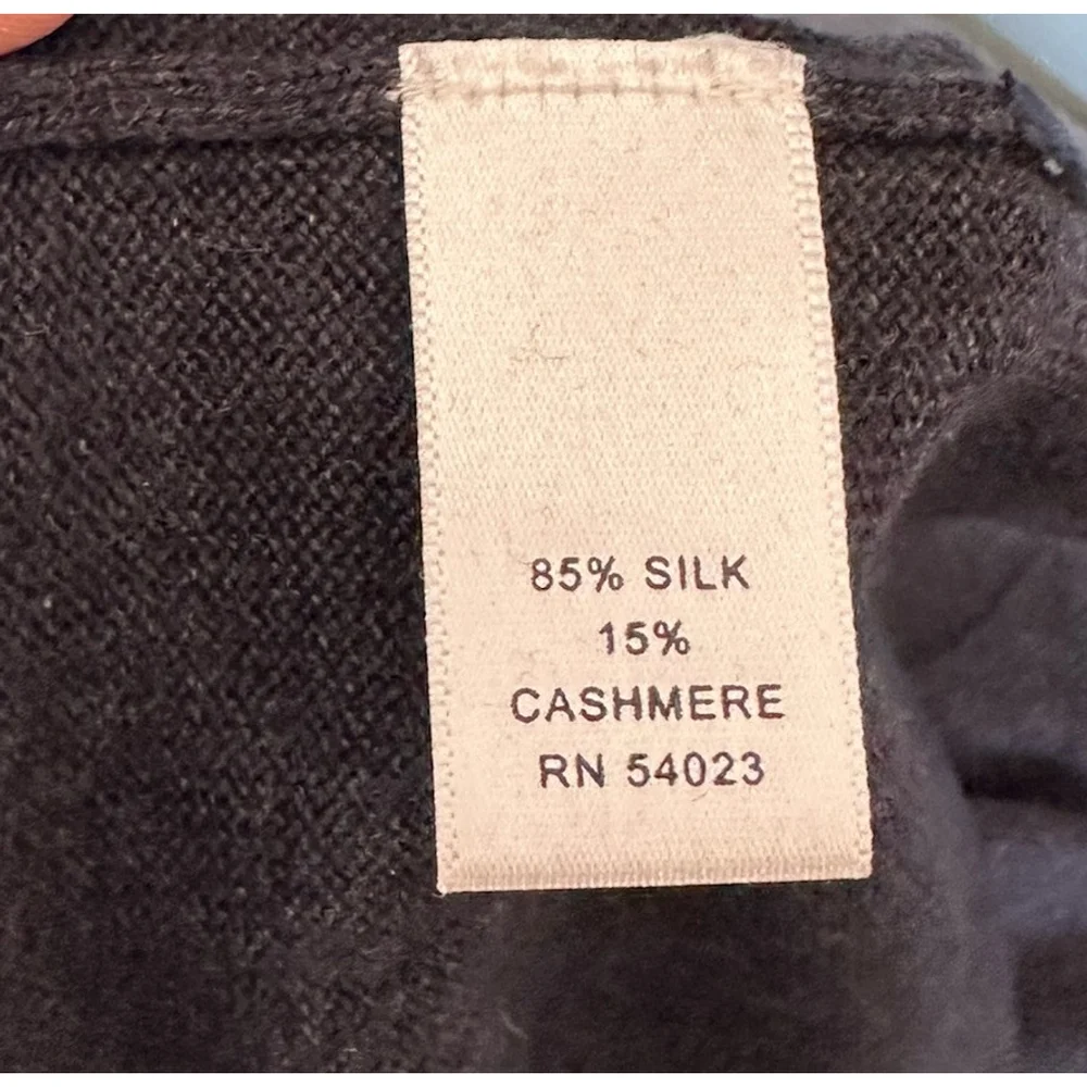Banana Republic‎ Sweater Mens Medium Gray Silk Cashmere V Neck Preppy Old Money